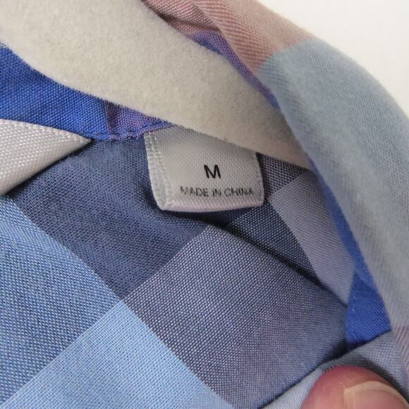 Travis Mathew Button Up Shirt Mens SZ M Long Sleeve Checked Pattern Casual - Picture 6 of 13